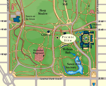 Map of Picnic Site in Central Park.
